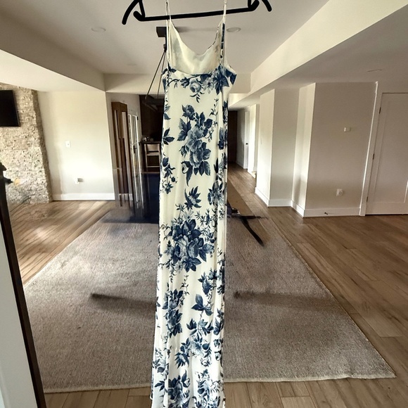 Reformation Floral Print Long Dress - White Dresses (Size Medium) - Picture 1 of 1